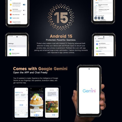  Ulefone Armor X16 Pro, 8 Go + 256 Go, vision nocturne, téléphone robuste IP68/IP69K, écran 6,56 pouces, Android 15, MediaTek Dimensity 6300 Octa Core, réseau : 5G, NFC, OTG (Sand Dune) SU938J531-017
